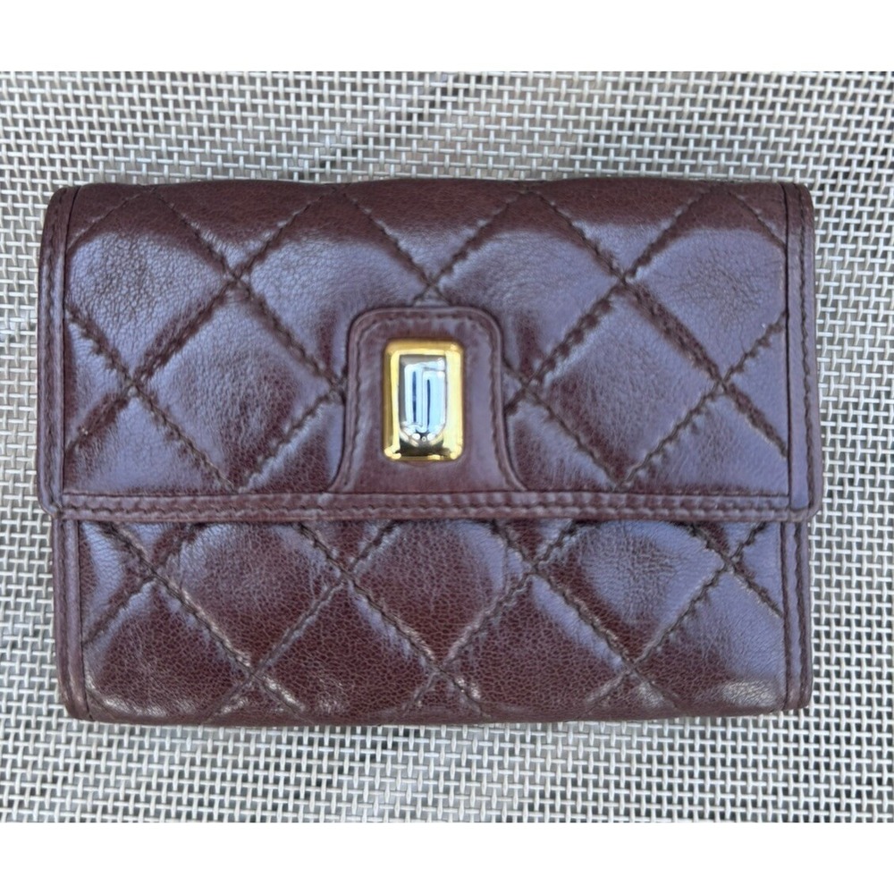 Rare Vintage Judith Leiber Mini Wallet Chocolate Soft Leather Brown Mint!